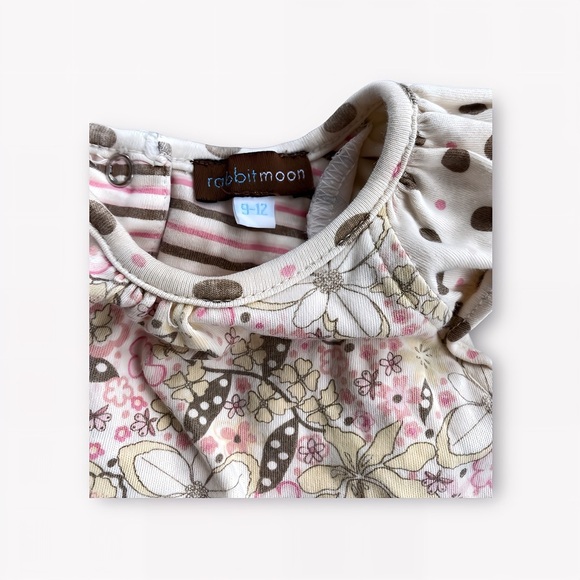 BOUTIQUE RABBIT MOON 6-9 mos BEIGE BROWN DRESSY Tunic and Bloomer SET - Picture 5 of 5